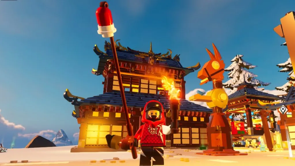 Uno screenshot di una canna da pesca in LEGO Fortnite.