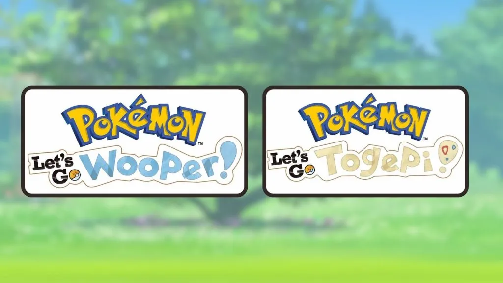Loghi Pokemon Let's Go Wooper e Togepi con sfondo GO.