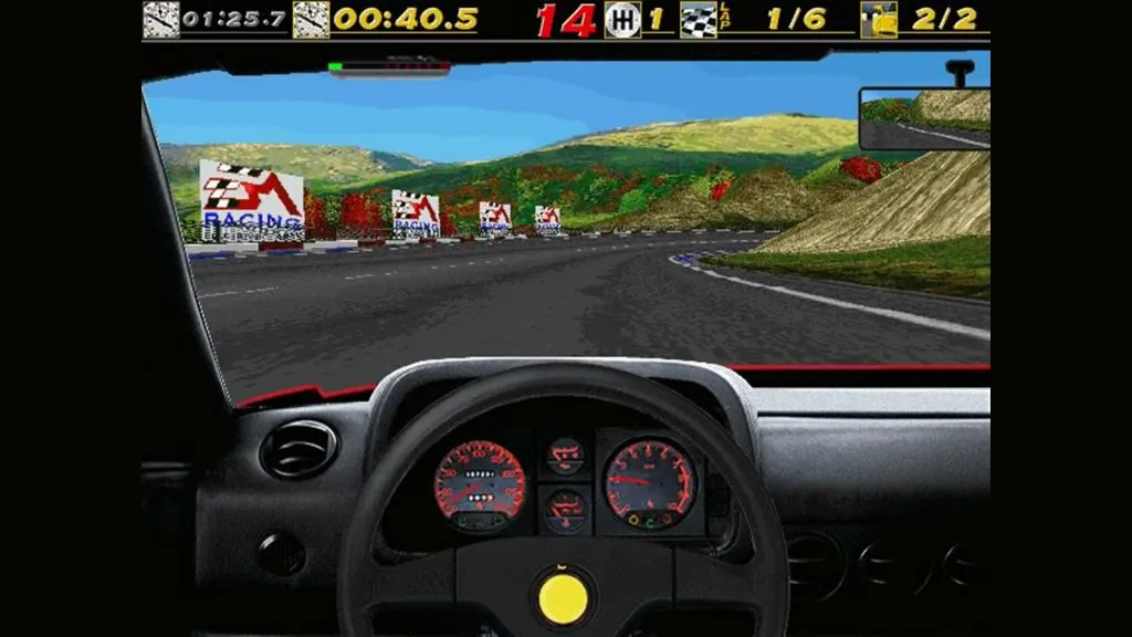 l'interno di un'auto in Need For Speed ​​1994