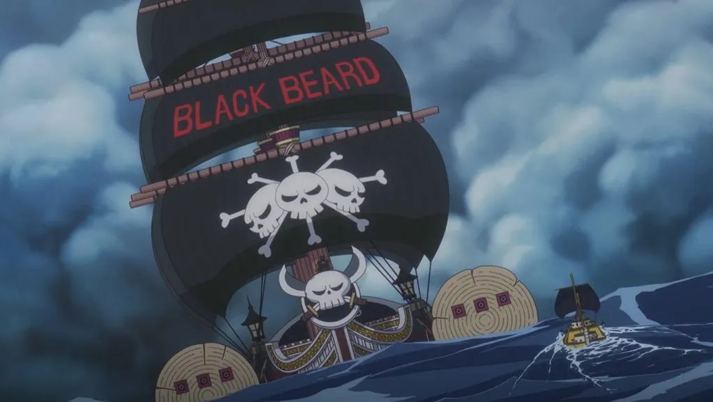 One Piece Barba Negra e navio Law