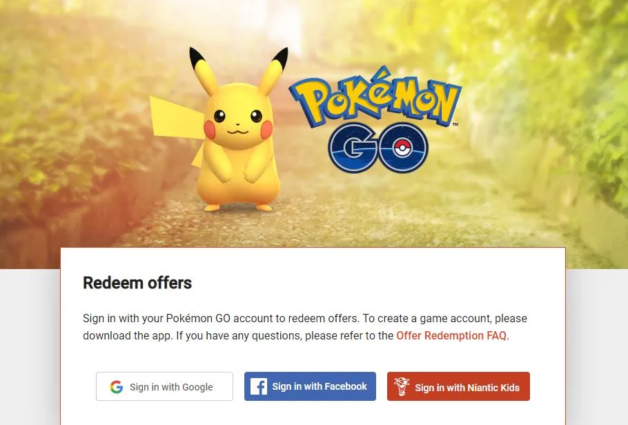 Pokemon Go riscatta codice browser web