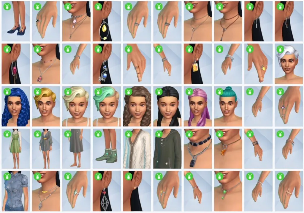 Pack d'objets Sims 4 Crystal Creations - Objets du mode Cas