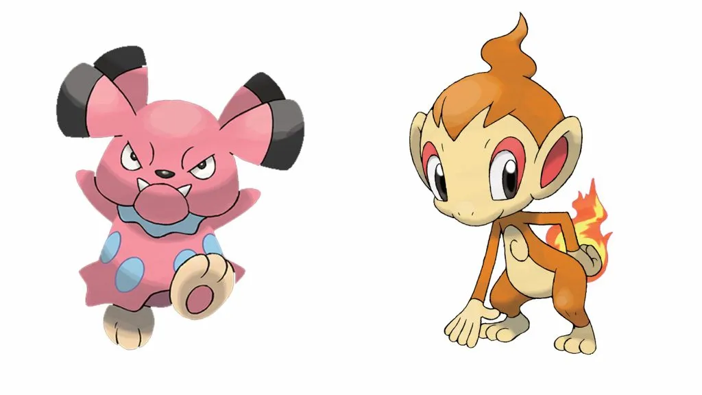 Les Pokémon, Snubull et Chimchar.