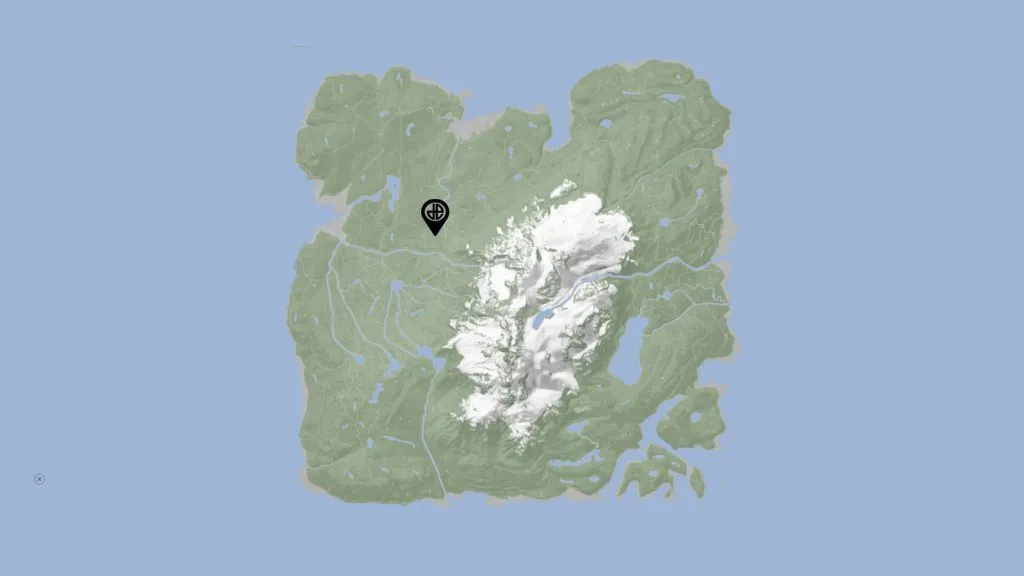 La ubicación de la Linterna en Sons of the Forest marcada en el mapa.