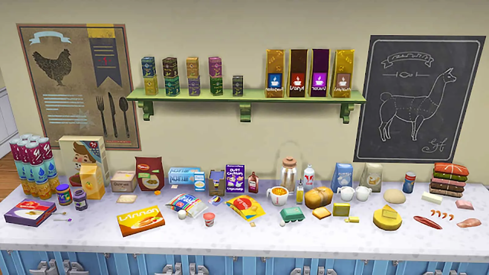 Ingredientes do mod Complete Cooking Overhaul de Srsly no The Sims 4