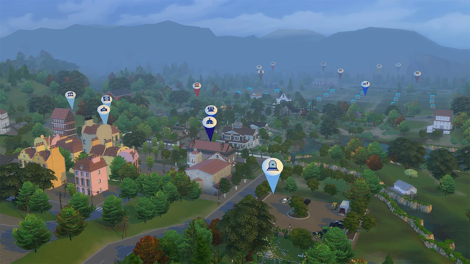 A visão de mundo do mod Farmland no Sims 4