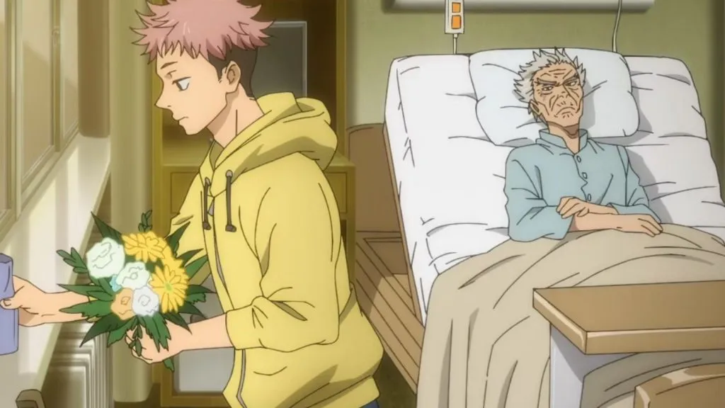 Yuji et son grand-père dans Jujutsu Kaisen