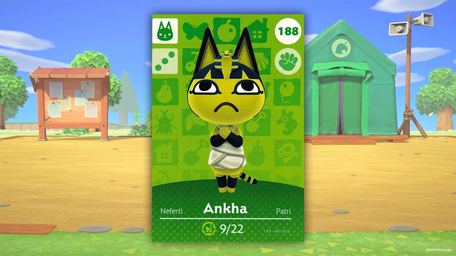 Carte Amiibo Ankha dans Animal Crossing New Horizons