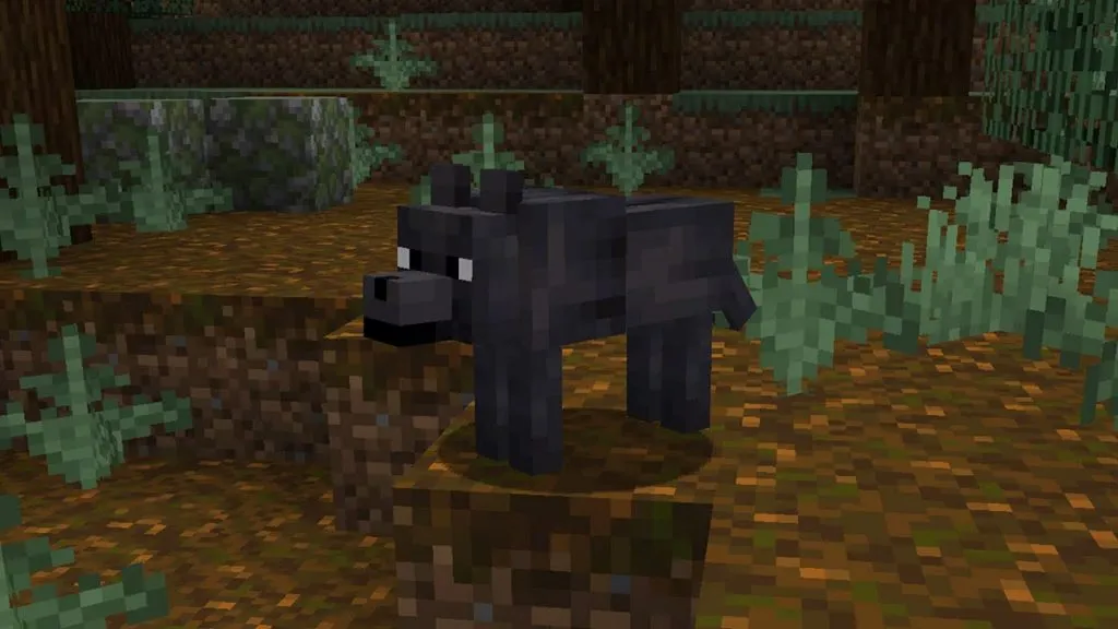 Minecraft schwarzer Wolf