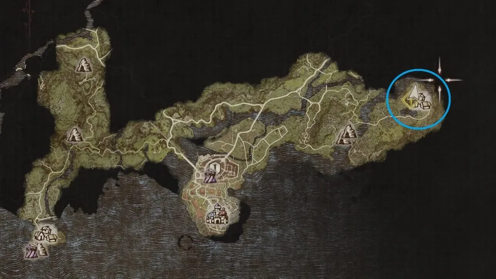《龍之信條2》中無名村莊的地圖