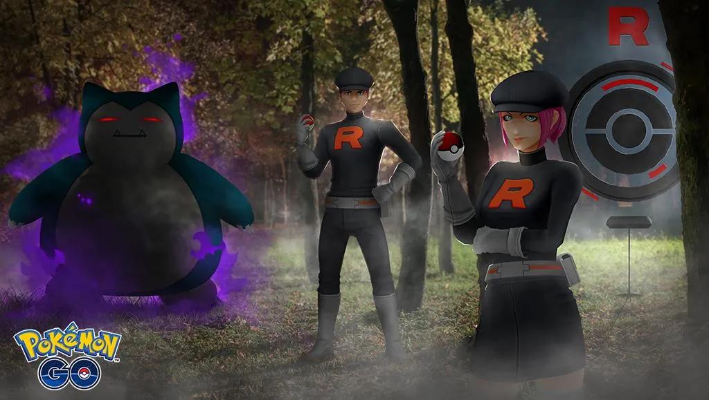 Arte da Equipe Go Rocket e Shadow Snorlax em Pokémon Go