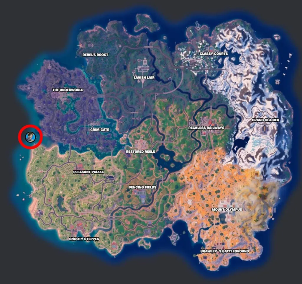 Localização da Estação de Serviço Midas do Fortnite Capítulo 5 Temporada 2.