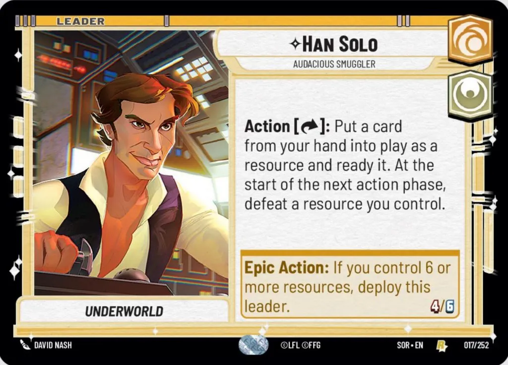 Carte Leader Han Solo de Star Wars Unlimited