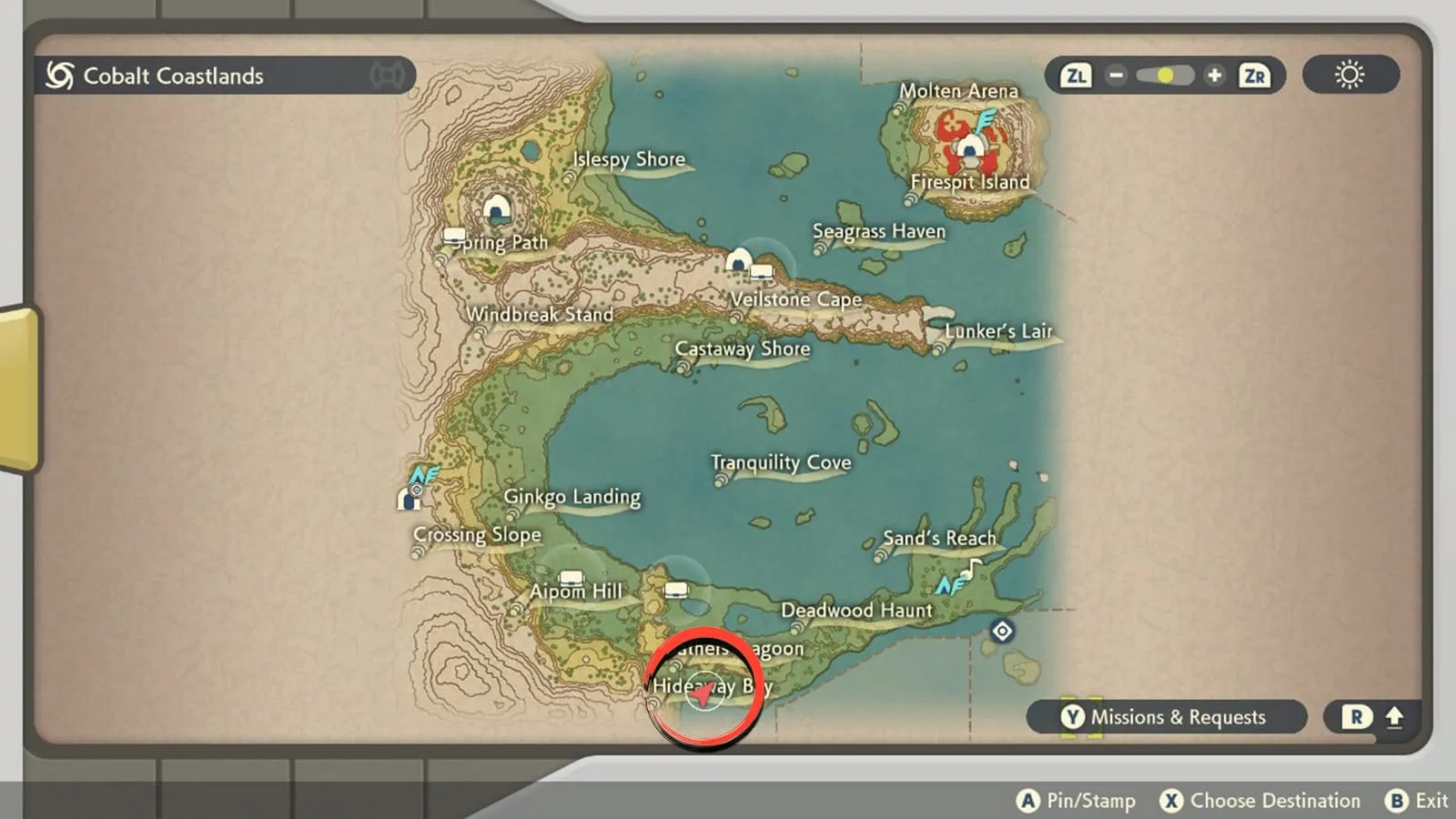 Ubicación feliz en el mapa de Pokémon Legends Arceus