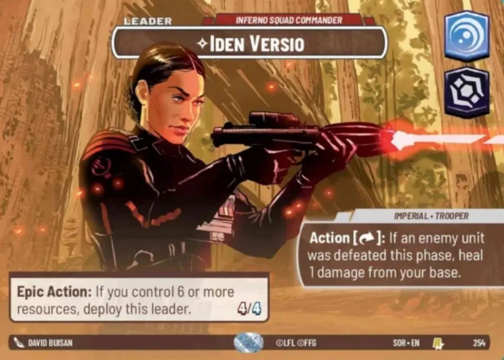 Carta vetrina Star Wars Unlimited Iden Versio