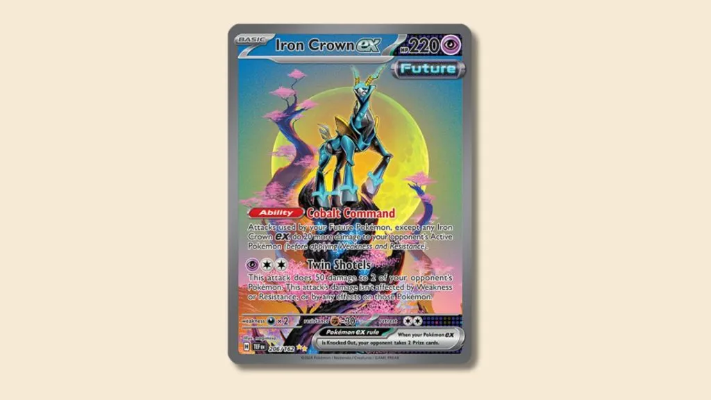 Carta Pokemon ex Corona di Ferro.