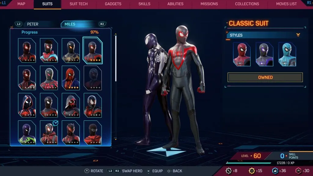 Marvel's Spider-Man 2 のクラシックなスーツ