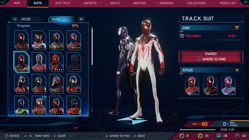 Marvel's Spider-Man 2 の TRACK スーツ