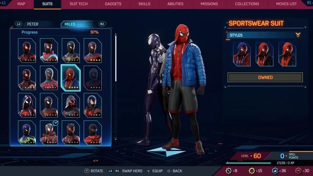 Marvel's Spider-Man 2 のスポーツウェア スーツ