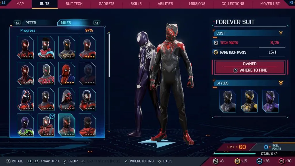Marvel's Spider-Man 2 のフォーエバー スーツ