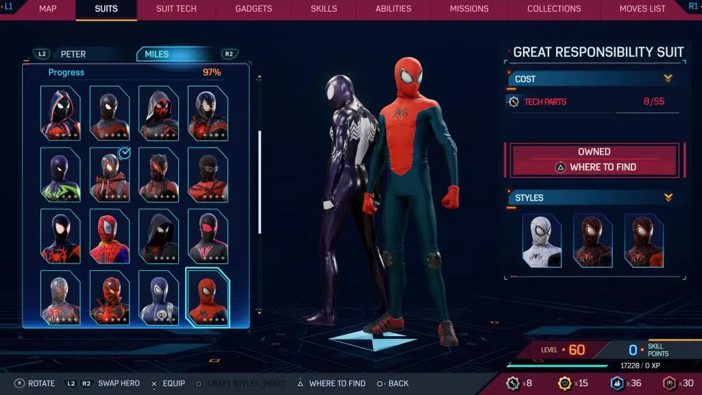 Marvel's Spider-Man 2 の Great Responsibility スーツ