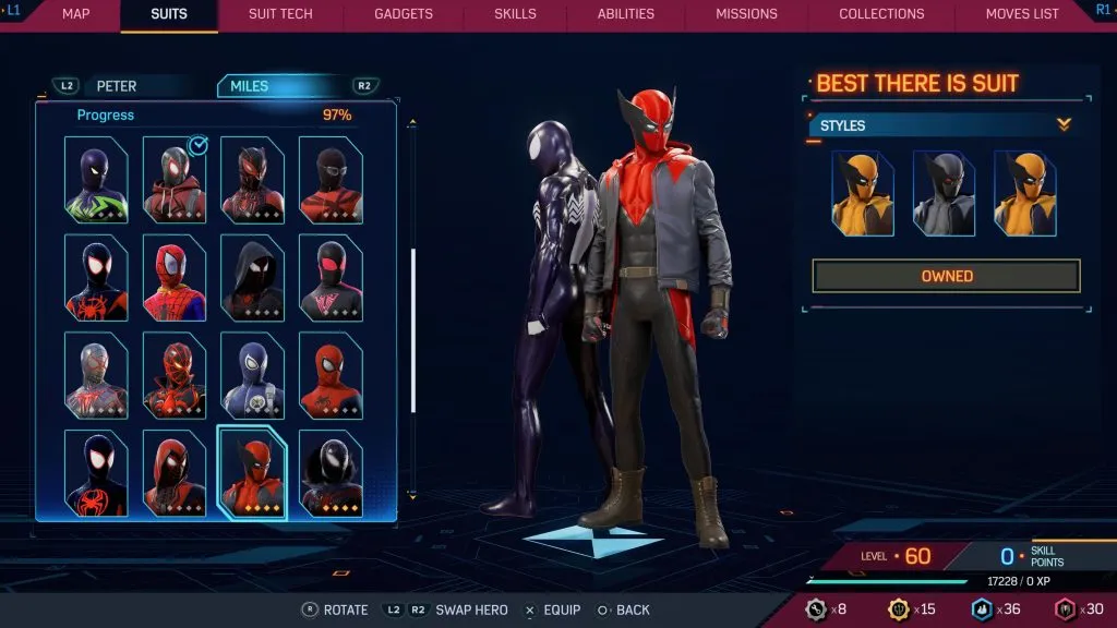 Marvel's Spider-Man 2 のスーツがあります