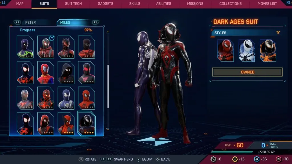 Marvel's Spider-Man 2 の暗黒時代のスーツ