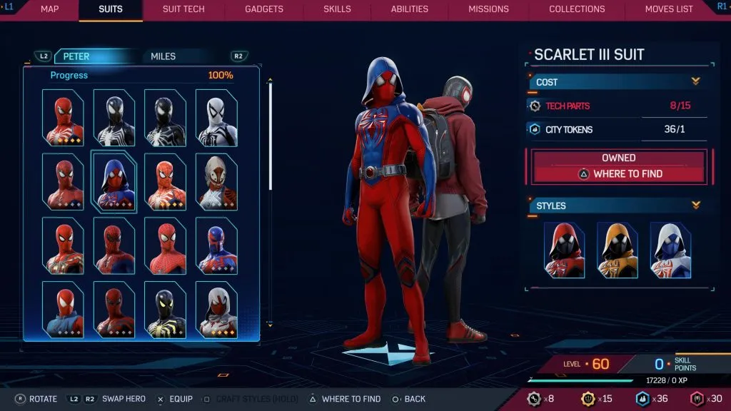 Marvel's Spider-Man 2 のスカーレット III スーツ