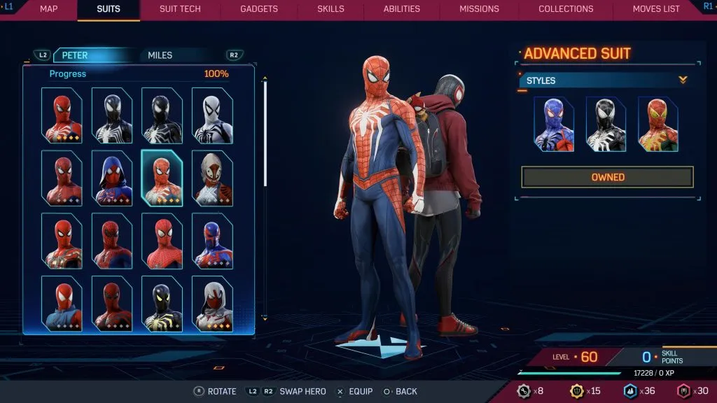 Marvel's Spider-Man 2 の高度なスーツ
