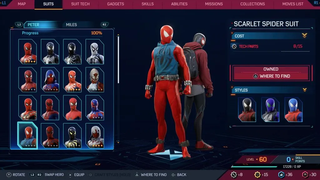 Traje de Araña Escarlata de Marvel's Spider-Man 2