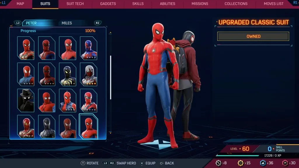 Marvel's Spider-Man 2 のアップグレードされたクラシック スーツ