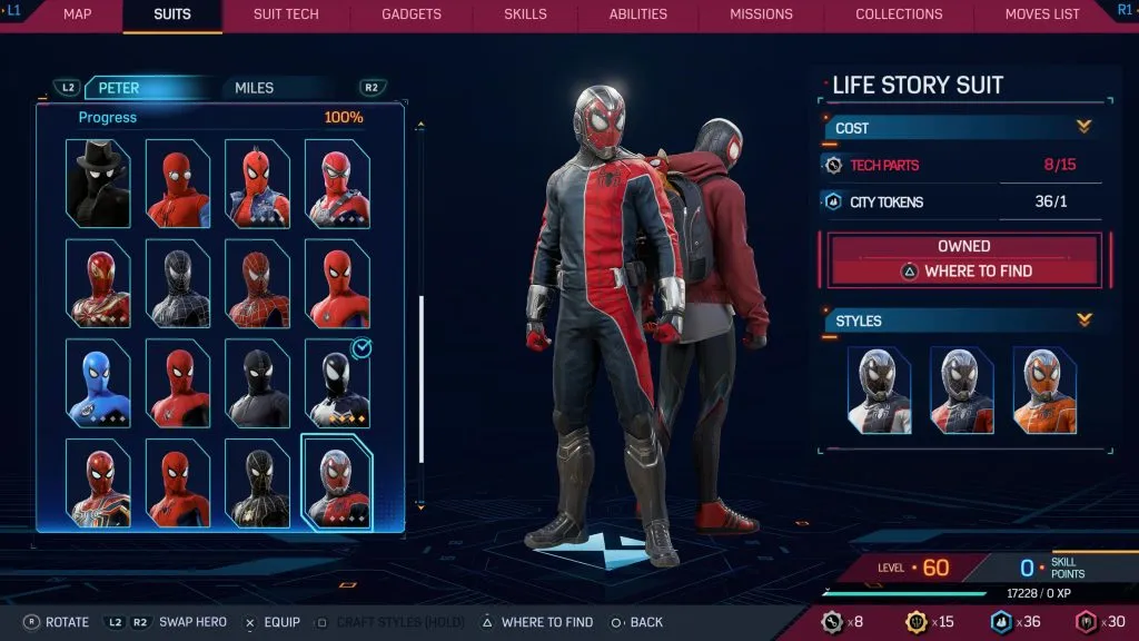 Marvel's Spider-Man 2 のライフズ ストーリー スーツ