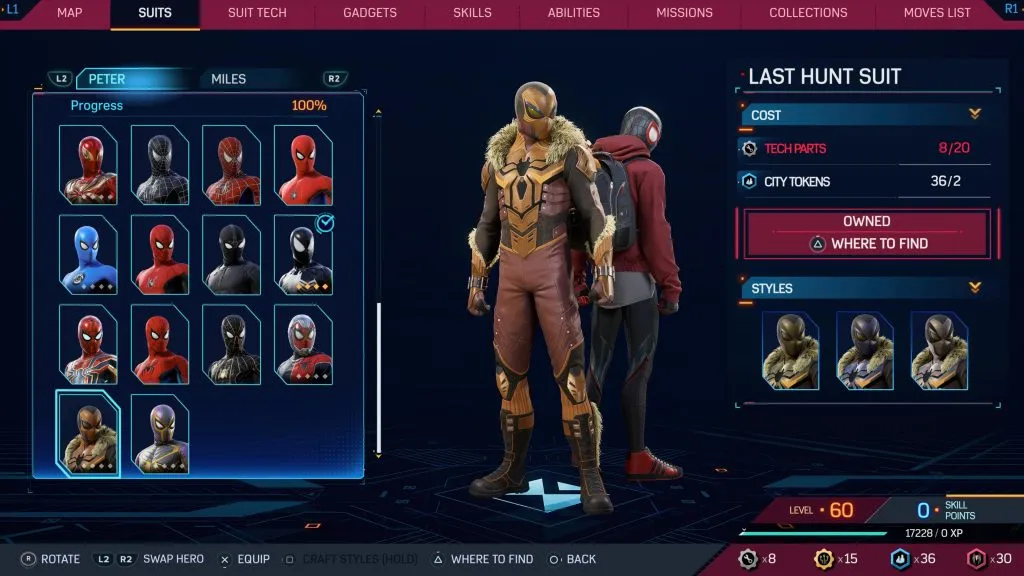 Último traje de caça do Homem-Aranha 2 da Marvel