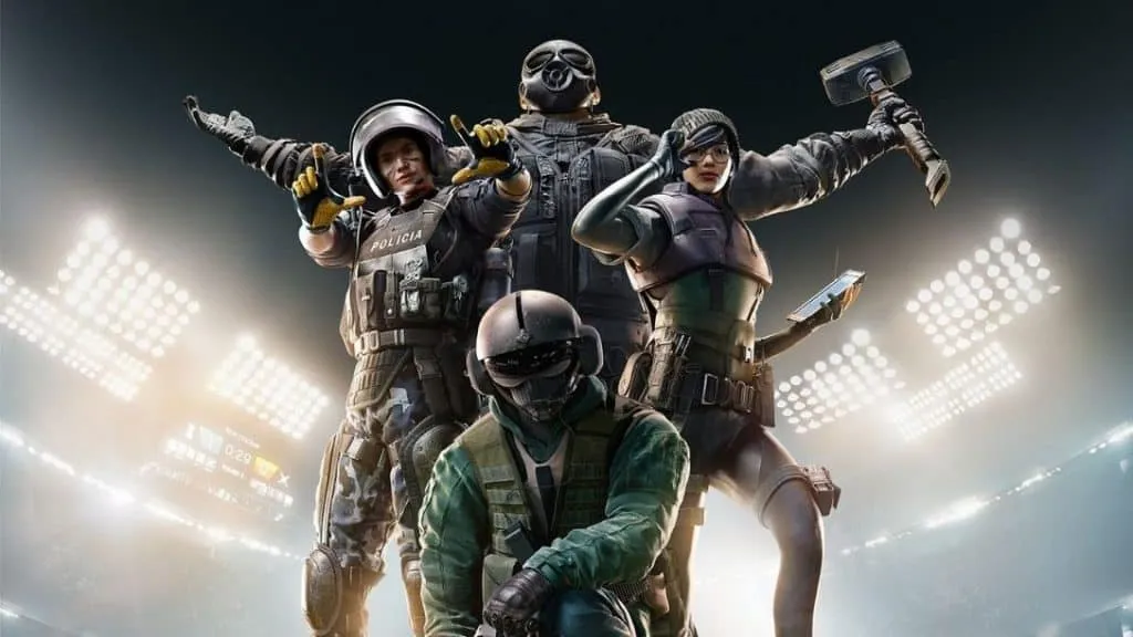 Obraz czterech postaci w Rainbow Six Siege