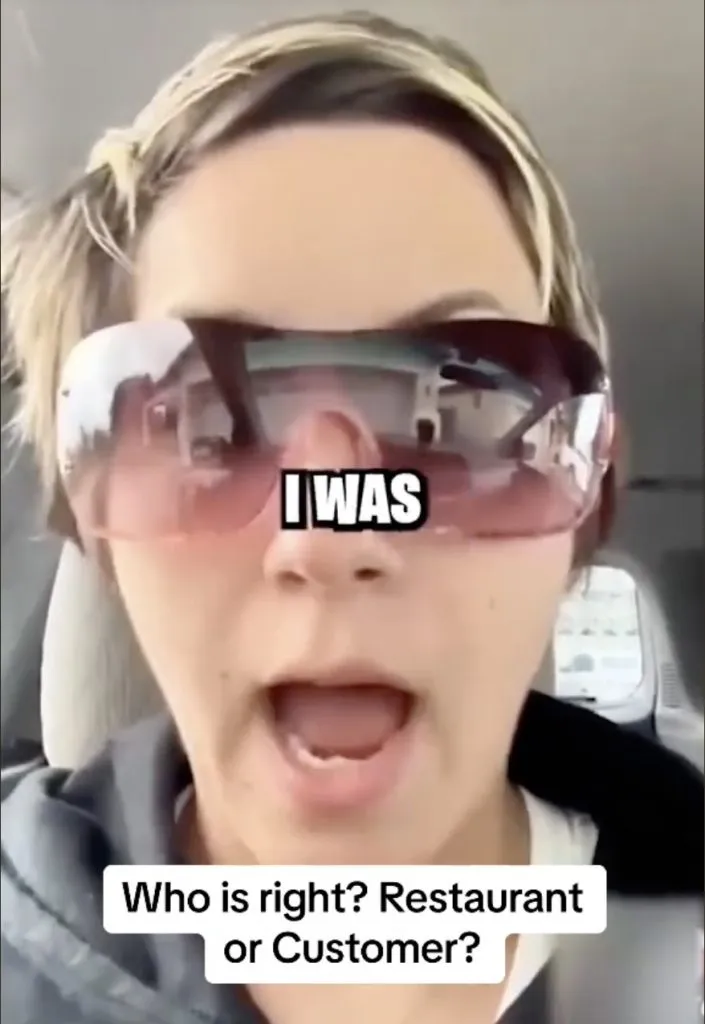 Una foto de una mujer con gafas de sol haciendo un TikTok