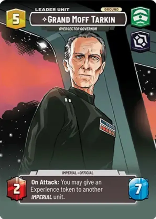 Carte de vitrine Star Wars Unlimited Grand Moff Tarkin