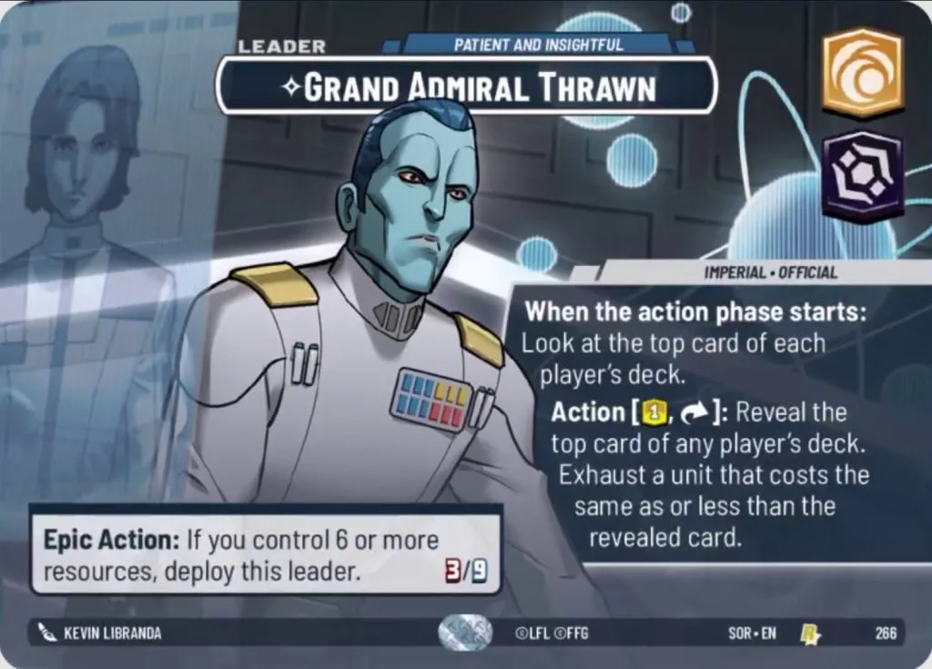 Carta Star Wars Unlimited del Grand'Ammiraglio Thrawn Showcase