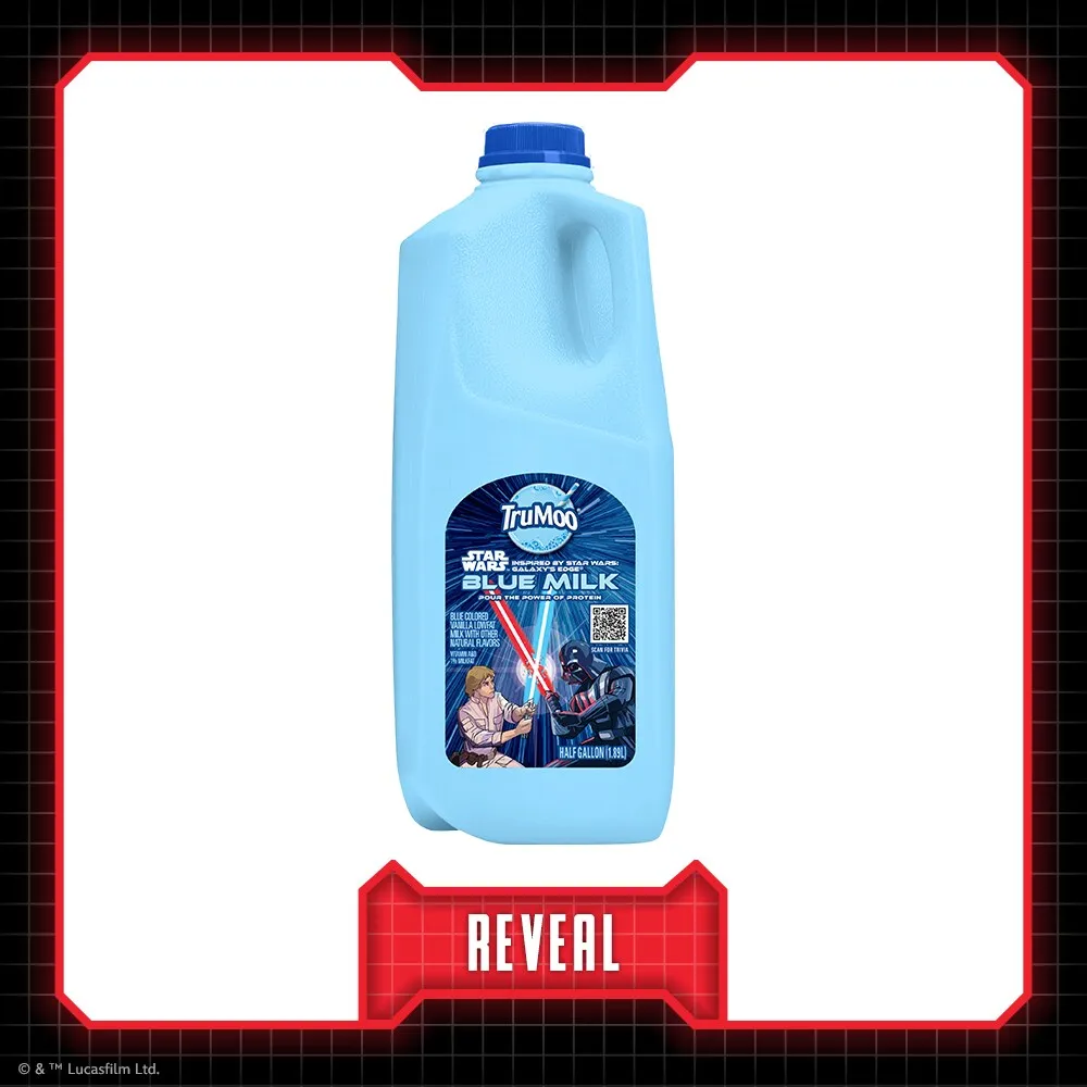 Le lait bleu de TruMoo de Star Wars
