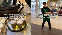 Starbucks-Mitarbeiter verteilen nach ihrer Entlassung kostenlose Getränke an Kunden