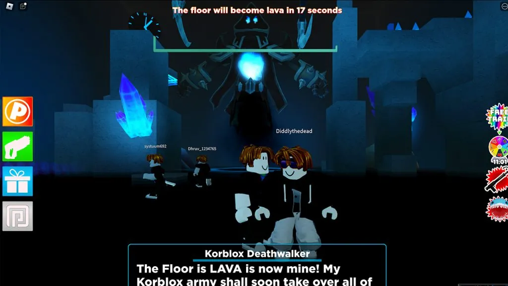 Korblox Deathwalker dans The Floor is Lava