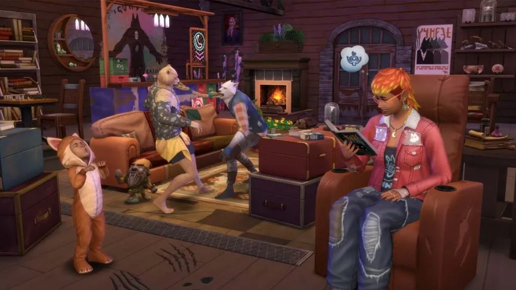 Eine Familie von Werwölfen in Die Sims 4 Werwölfe