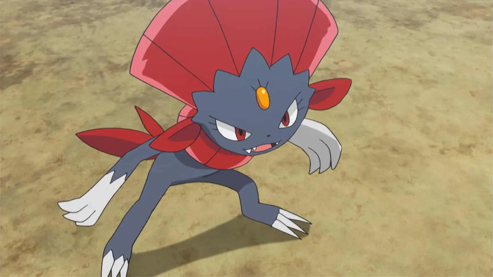Weavile aparecendo no anime Pokémon