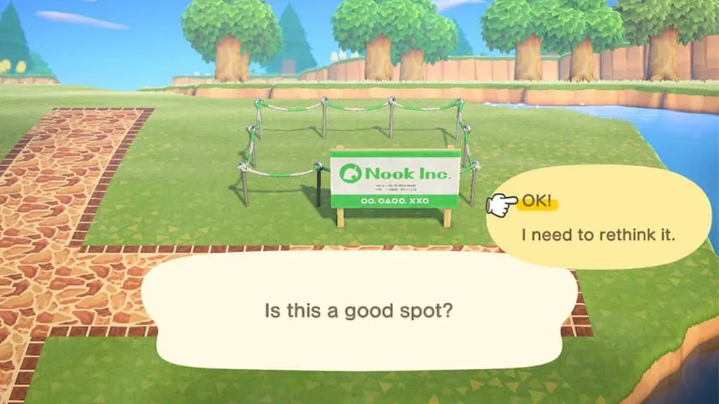 Um terreno vazio em Animal Crossing: New Horizons