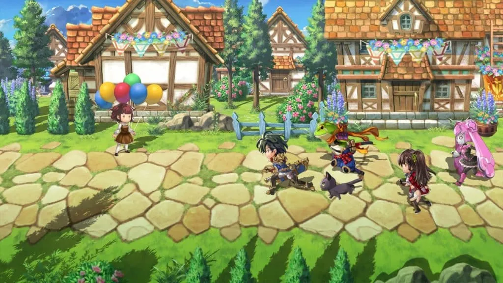 Una captura de pantalla de Another Eden, un juego como Genshin Impact.