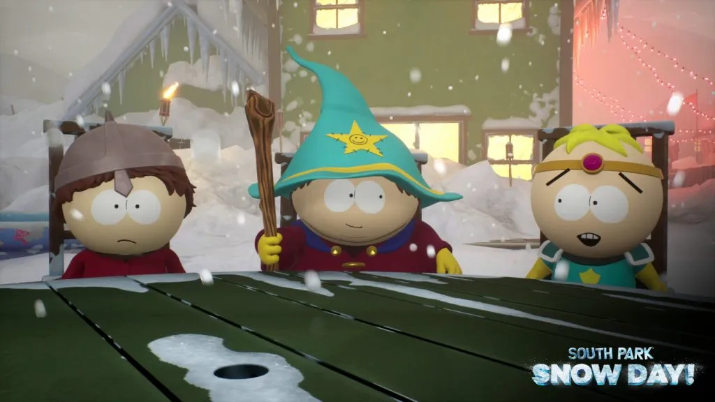 una imagen de algunos personajes de South Park: Snow Day
