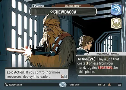 Cartão Star Wars Unlimited Chewbacca Showcase