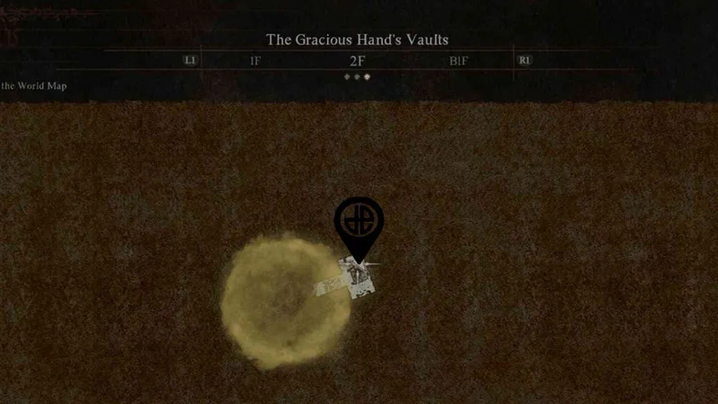 El mapa de Dragon's Dogma 2 para el segundo piso de Gracious Hand's Vaults