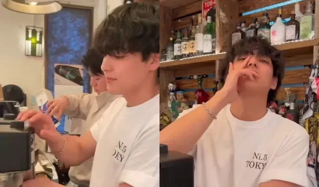 Proprietário de um café rural japonês que se parece muito com V do BTS