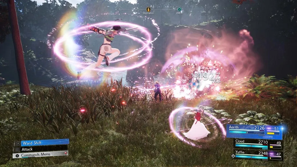 Ein Bild des Kampfspiels von Final Fantasy 7 Rebirth.