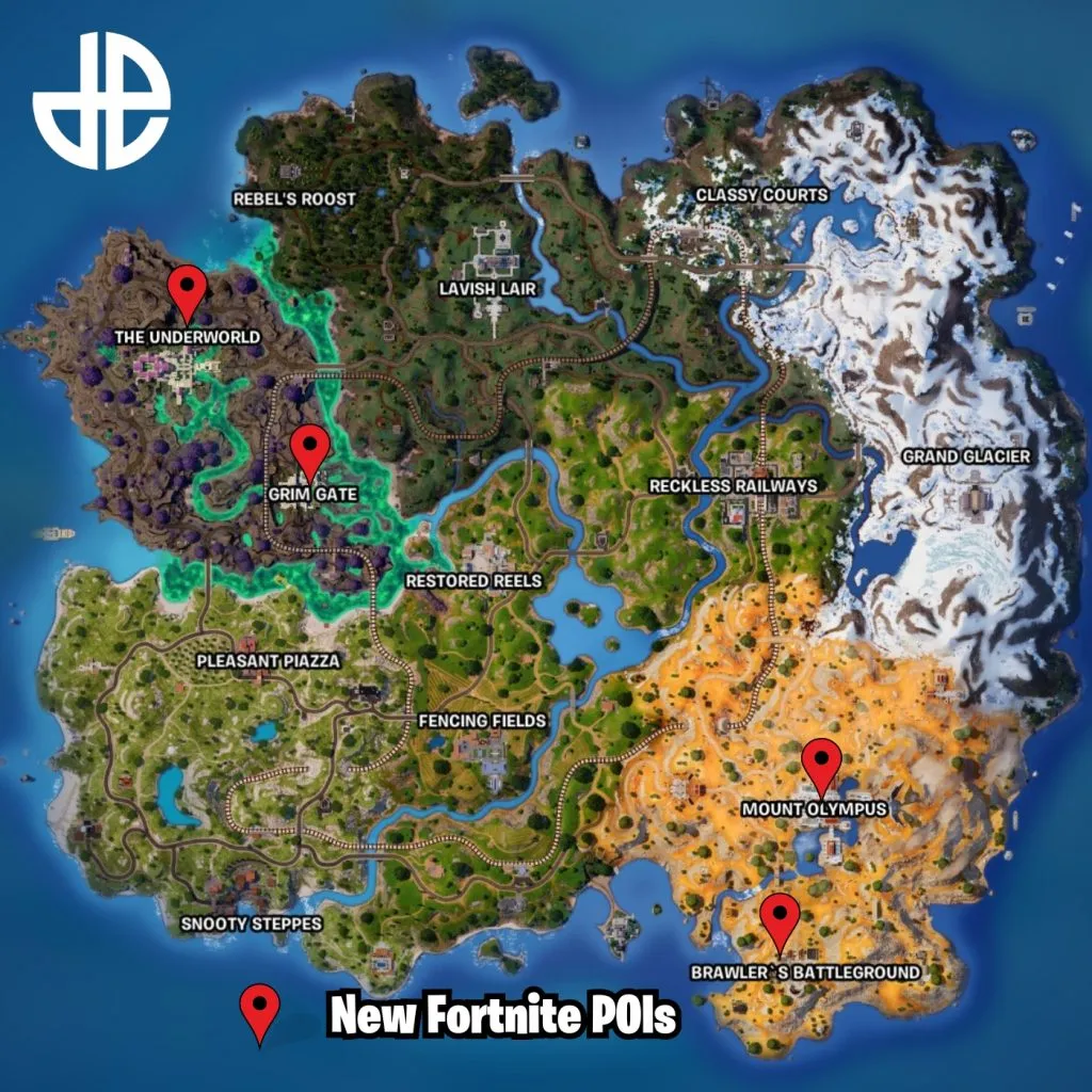 O novo mapa Fortnite Capítulo 5 Temporada 2.